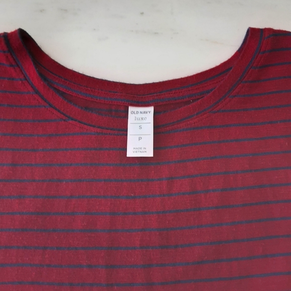 OLD NAVY BURGUNDY STRIP LONG SLEEVE TUNIC TEE SZ  SP - Picture 6 of 7